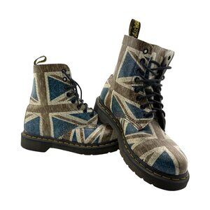 Dr. Martens Union Jack Soft Leather Boots Size EU 38 UK 5 US 7 Vintage Distresse